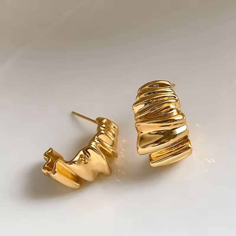 Aro Plisado Oro - Par