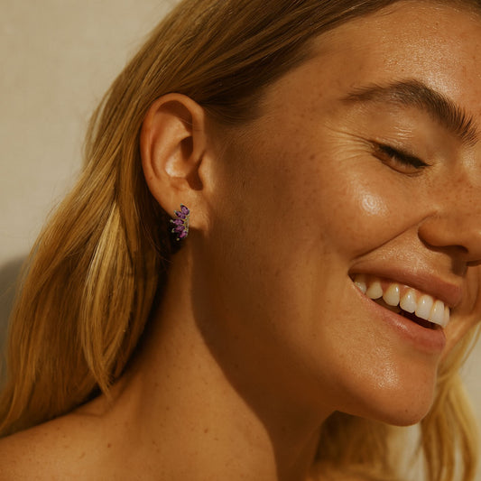 Aros Asturias Lila Oro - Par