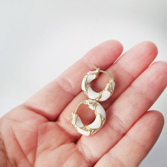 Aros Doja Blanco Oro - Par