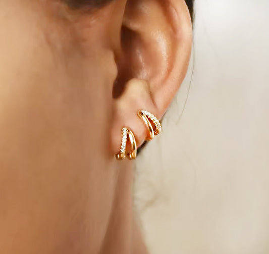 Aros Double Trouble Oro - Par