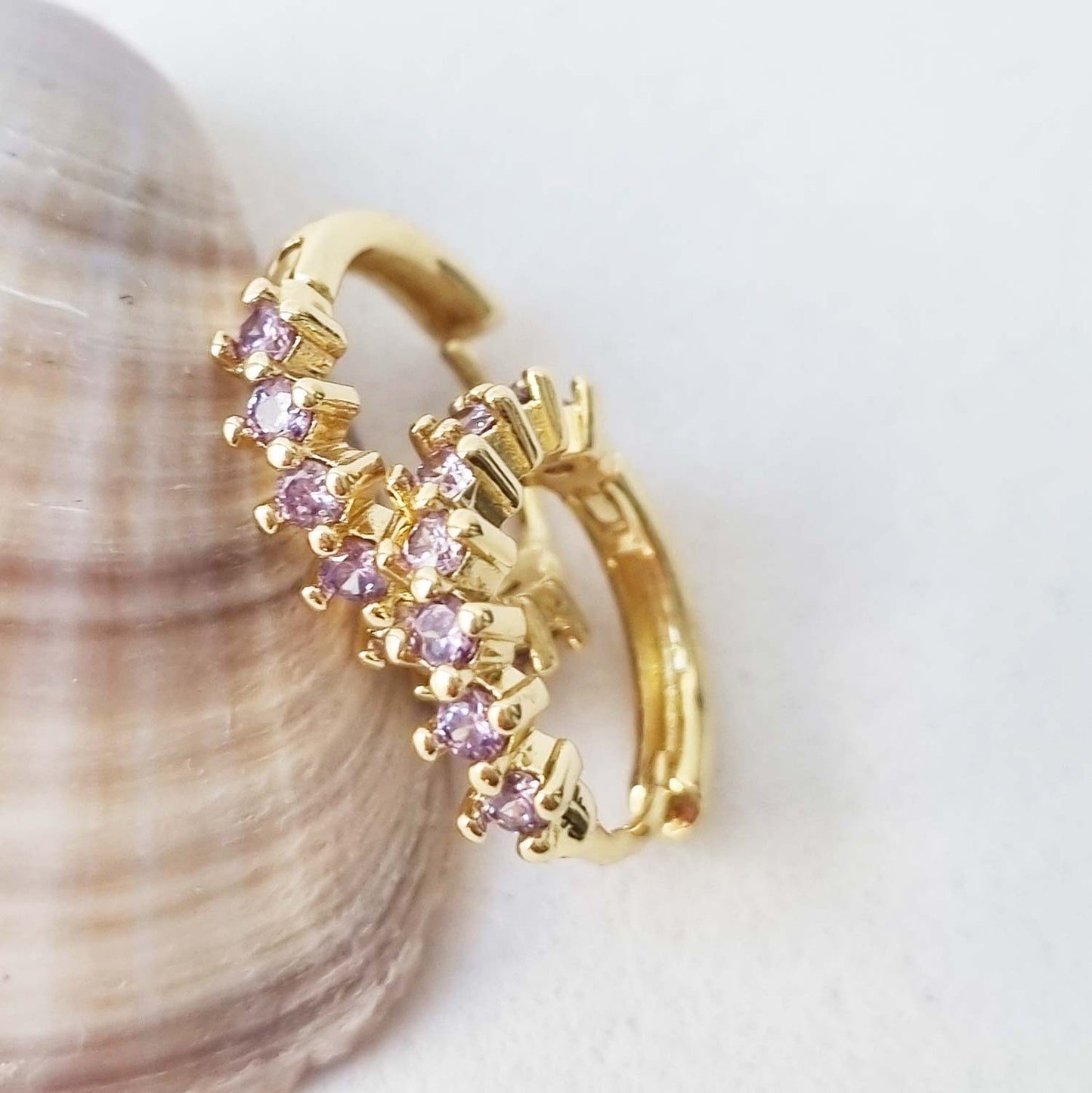 Aros Harry Lilac Oro - Par