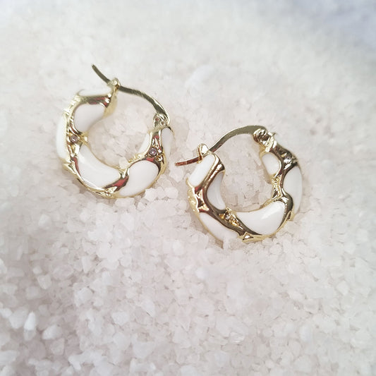 Aros Doja Blanco Oro - Par