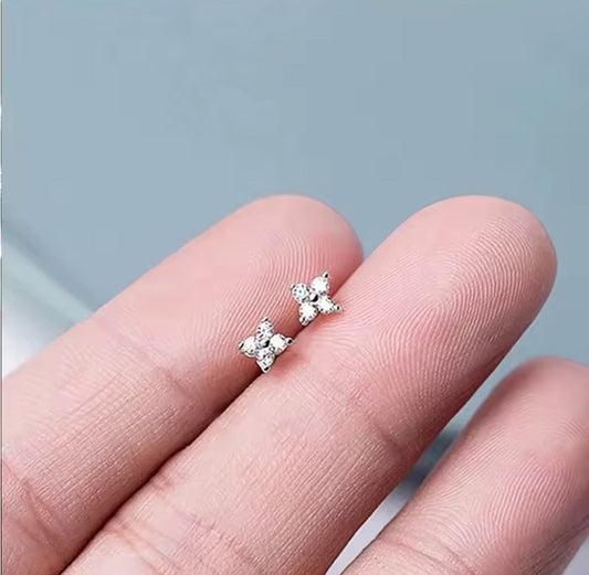 Aros Florcita Plata - Par